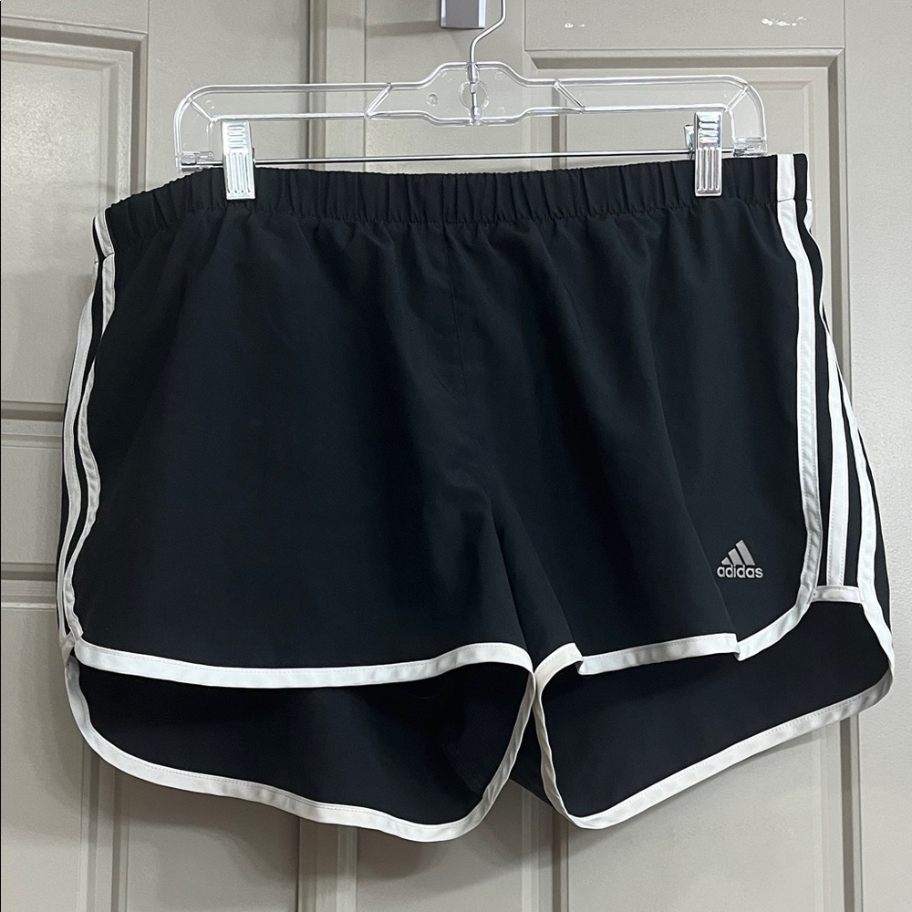 Adidas Women's Black Athletic Shorts with White Trim